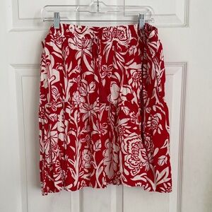 Knox Rose Red and White Floral Skirt